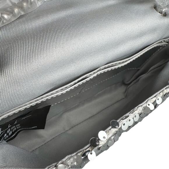 NICOLE MILLER Silver Sequin Crossbody Bag New with Tag MSRP $50 - Picture 10 of 11